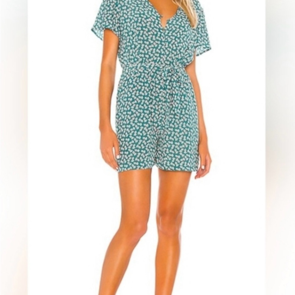 Rails Sophia Teal and White Patterned Romper
